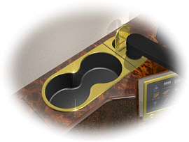 Double Cupholder with Cover for TV Monitor Receptacle